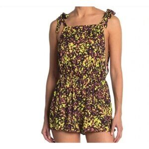 The Bikini Lab Hyp Animal Coverup Romper Brown‎ M